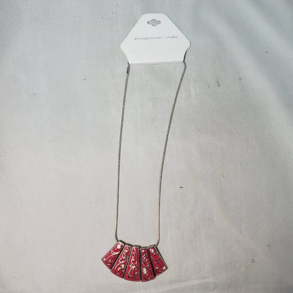 Christopher & Banks silver chain and pink metal piano bar necklace - Picture 3 of 6